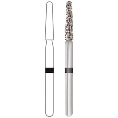 Midwest® Multi-Use Diamond Bur FG #856L-016SC, Super Coarse, Taper Long Round End, 1.6 mm Diameter, 9.0 mm Length, Friction Grip, 5/Pkg thumbnail 9