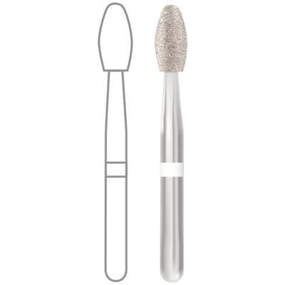 Midwest® #379/023 Ultra Fine Multi-Use Diamond Esthetic Trimming Egg FG, Friction Grip, 2.3 mm Diameter, 4.3 mm Length, 5/Pkg thumbnail 5