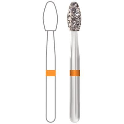 Midwest Multi-Use Diamond Bur FG #379/023 Ultra Coarse Esthetic Trimming Egg, Friction Grip, 2.3 mm Diameter, 4.25 mm Length, 5/Pkg, 2379-023UC thumbnail 7