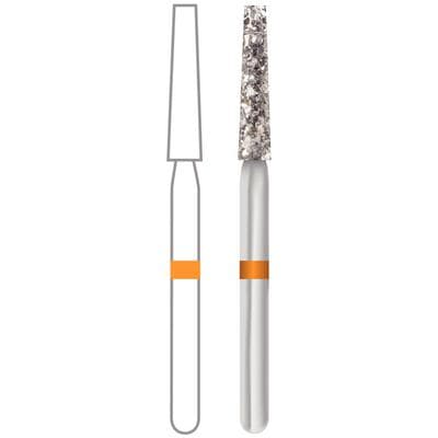 Midwest® Multi-Use Diamond Bur FG #848/018, Ultra Coarse, Taper Flat End Long, Friction Grip, 5/Pkg thumbnail 6