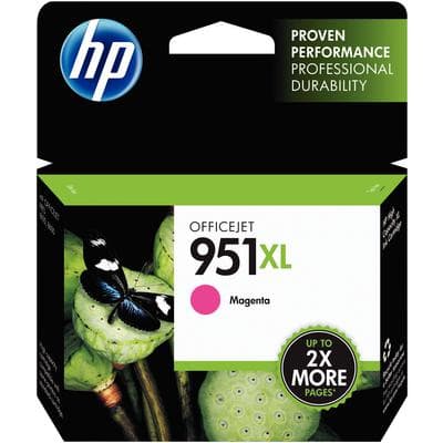 HP 951XL High-Yield Magenta Ink Cartridge (CN047AN), 1,500 Page Yield, for Officejet Pro 8100/8600 Series - HP Inkjet Cartridges work with printer models: Officejet Pro 8100 E, 8600 E All-In-One Series - HP 951XL Magenta Ink, 1,500 Page Yield - Image 1