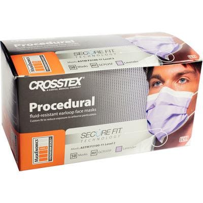 Crosstex Secure Fit™ Procedure Face Mask, ASTM Level 2, Lavender, Ear Loop, 50/Box, GCPLVSF thumbnail 21