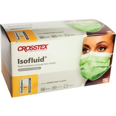 Isofluid™ Surgical Face Mask, ASTM Level 1, Earloop, Green, 50/Box, GCIGR thumbnail 22
