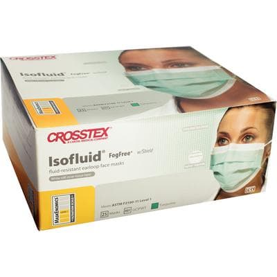 Isofluid FogFree™ Surgical Face Mask with Splash Visor, ASTM Level 1, Turquoise, Ear Loop, 25/Box, GCIPWT thumbnail 16