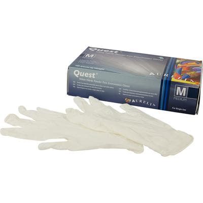 Aurelia® Quest™ White Nitrile Exam Gloves, Powder Free, Non-Sterile, Medium, 100/Box, 92897 thumbnail 3