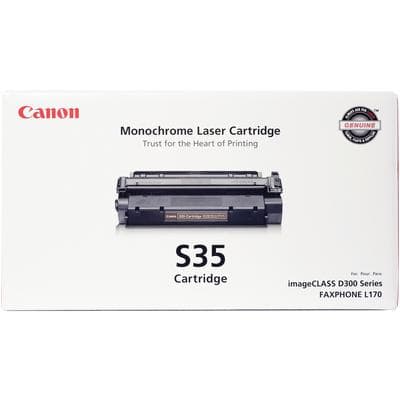 Canon S35 Black Toner Cartridge, 3,500 Page Yield, for FAX L170 / imageCLASS D320 / D340, CNM S35 - Canon Laser Cartridge works with printer models: FAX L170; ICD 320, 340 - Black Toner, 3,500 Page Yield - Image 1