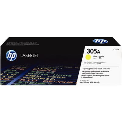 HP 305A Yellow Toner Cartridge (CE412A), 2,600 Page Yield, for LaserJet Pro M351/M375/M451/M475 Series - Hewlett-Packard Laserjet Pro - M351, M375, M375NW MFP, M451, M451DN, M451DW, M451NW, M475, M475DN MFP, M475DW MFP - HP 305A Yellow Toner, 2,600 Page Yield - Image 1