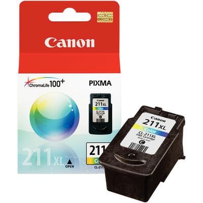 Canon CL-211XL Tri-Color Inkjet Cartridge (XL, 349 Page Yield) for PIXMA MP480, CNM CL211XL - Canon Inkjet Cartridges work with printer model: MP 480 - XL Tri-Color Ink, 349 Page Yield - Image 1