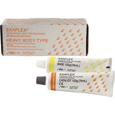 EXAFLEX® Vinyl Polysiloxane Impression Material, Clinic Package, Heavy Body, 20 Tubes Base + 20 Tubes Catalyst - EXAFLEX® Vinyl Polysiloxane Impression Material, Clinic Package - Heavy Body - Image 1