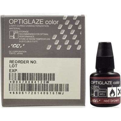 GC America OptiGlaze Color, Red Brown, 2.6 mL Bottle, #008417 thumbnail 17