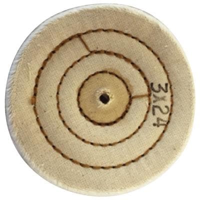 Muslin Buff Wheel, 3" Diameter, 24 Ply, 1/Pkg - Muslin Buff Wheels - 3" Diameter, 24 Ply - Image 1
