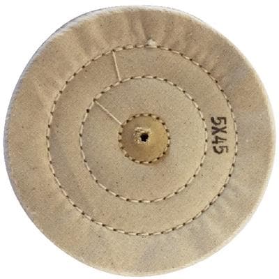 Muslin Buff Wheel, 5" Diameter, 45 Ply, 1/Pkg - Muslin Buff Wheels - 5" Diameter, 45 Ply - Image 1