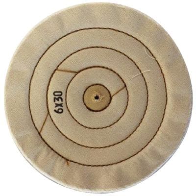 Muslin Buff Wheel, 6" Diameter, 30 Ply, 1/Pkg - Muslin Buff Wheels - 6" Diameter, 30 Ply - Image 1