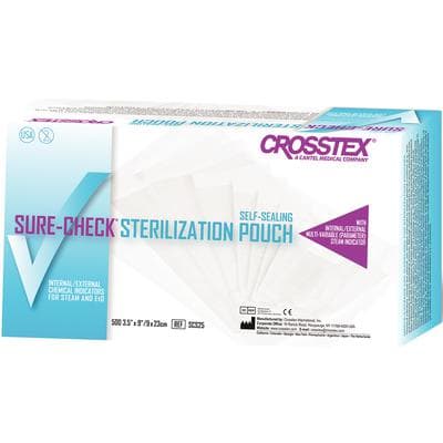 Crosstex Sure-Check Sterilization Pouches, 3.5" x 9", Self-Sealing, Steam & EtO, 500/Box, SCS25 thumbnail 16