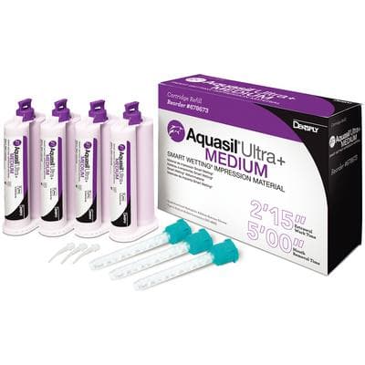 Aquasil Ultra+ Smart Wetting VPS Impression Material, Medium Body, Regular Set, Cartridge Refill, 50 ml, Purple, Mint, 4/Pk, 678673 thumbnail 13