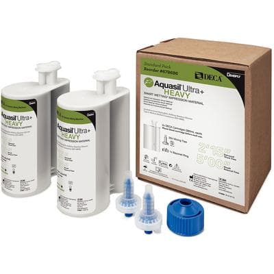 Aquasil Ultra+ Smart Wetting Impression Material, Heavy Body, Regular Set, Light Green, Mint, 2 x 380 mL DECA Cartridges, 678686 thumbnail 8