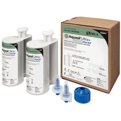 Aquasil Ultra+ Smart Wetting Impression Material, Rigid Body, Fast Set, Light Green, Mint, 2 x 380 mL DECA Cartridges, 20 Mixing Tips, 1 Bayonet Ring, 678688 thumbnail 10