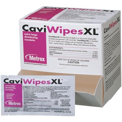 CaviWipesXL™ Surface Disinfectant Towelette Wipes, 9" x 12", Individually Wrapped, 50/Box, 13-1155 thumbnail 5
