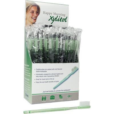 Happy Morning Xylitol Disposable Pre-Pasted Toothbrush with Mint Toothpaste, Individually Wrapped, 50/Box, 605496 thumbnail 10