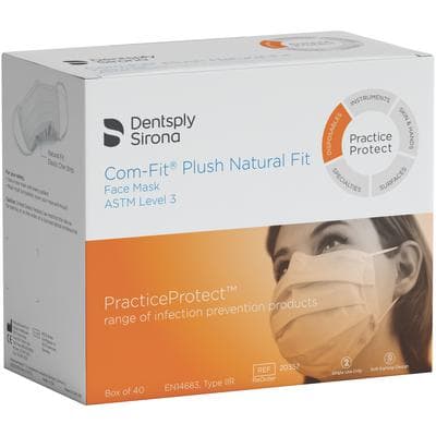 Com-Fit Plush™ Natural Fit Surgical Face Mask, ASTM Level 3, White, Ear Loop, 40/Box thumbnail 3