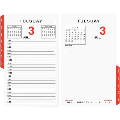 17-Style Daily Desk Calendar Refills, 2-Color, With Monthly Tabs, 3-1/2" x 6" Page, AAG E017-50 thumbnail 2