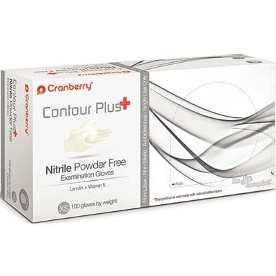 Cranberry Contour Plus® Nitrile Exam Gloves, Powder Free, Non-Sterile, Extra Small, White, 100/Box, CR3225 thumbnail 7