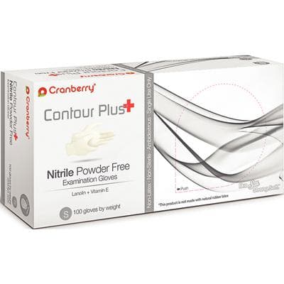 Cranberry Contour Plus® Nitrile Exam Gloves, Powder Free, Non-Sterile, Small, White, 100/Box, CR3226 thumbnail 4