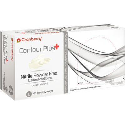 Cranberry Contour Plus® Nitrile Exam Gloves, Powder Free, Non-Sterile, Large, White, 100/Box, CR3228 thumbnail 7