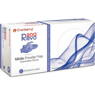 Cranberry Revo200 Nitrile Examination Gloves, Powder-Free, Latex-Free, Large, Dark Blue, 200/Box, CR3208 thumbnail 17