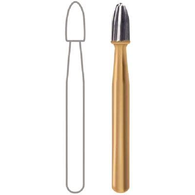 Midwest® Trimming and Finishing Carbide Bur, FG - Egg, Size #7406, 1.8 mm Diameter, 3.4 mm Length, 12-Blade, 100/Bag, 386523 thumbnail 3