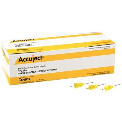 Accuject Disposable Dental Needles, Plastic Hub, 27 Gauge, Short (21mm), Yellow, Sterile, 100/Box, 900705 thumbnail 22