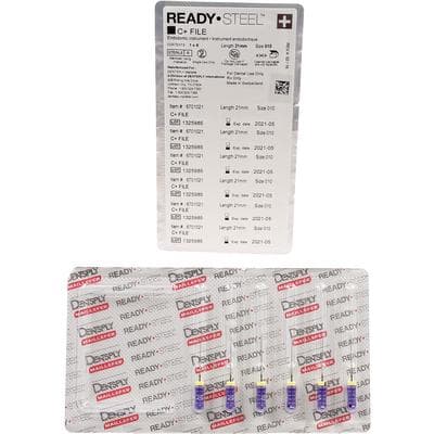 Ready-Steel C+ Stainless Steel Endodontic Hand File, Size #10, 21 mm, Purple, 6/Pk, 6701021 thumbnail 12