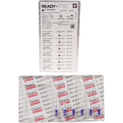Dentsply Maillefer READYSTEEL K-Reamer, Size #10, 21mm, Purple, Sterile, Pack of 6, 6721021 thumbnail 9