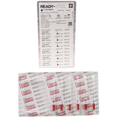 Dentsply Maillefer READYSTEEL K-Reamer, Size #25, 21mm, Red, Sterile, Pack of 6, 6722521 thumbnail 7