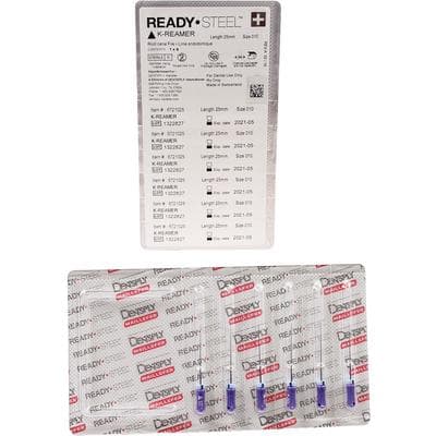 Dentsply Maillefer READYSTEEL K-Reamer, Size #10 (Purple), 25 mm, Stainless Steel, Sterile, Pack of 6, Ref 6721025 thumbnail 9