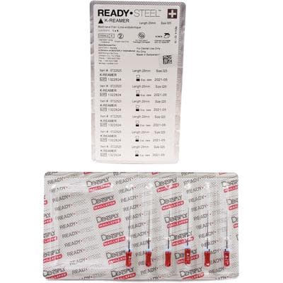 Dentsply Maillefer READYSTEEL K-Reamer, Size #25, 25mm, Red, Sterile, Pack of 6, 6722525 thumbnail 9