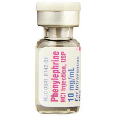 Phenylephrine Hydrochloride Injection USP, 10 mg/mL, 1 mL Single-Dose Vial, 25/Pkg, NDC 00641-6142-25 - Phenylephrine Hydrochloride Injection – 10 mg/ml Strength, 1 ml, 25/Pkg - Phenylephrine Hydrochloride Injection – 10 mg/ml Strength, 1 ml, 25/Pkg - Image 1