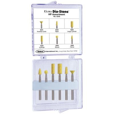 Dedeco Ultra Dia-Stone HP Assortment Kit of 6, Yellow Coarse, 3/32" Shank, Diamond Polishing Stones thumbnail 4