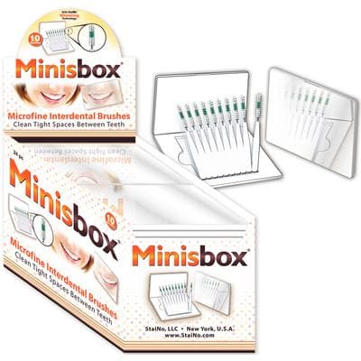 StaiNo® Interdental Brush Compact, Minisbox Display (24 Minisboxes of 10, 240 Brushes Total) - StaiNo® Interdental Brush Compact, Minisbox Display - StaiNo® Interdental Brush Compact, Minisbox Display - Image 1