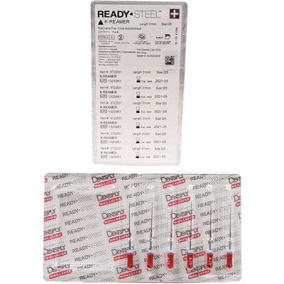 Dentsply Maillefer READYSTEEL K-Reamer, Size #25, 31 mm, Red, Sterile, Pack of 6, 6722531 thumbnail 7