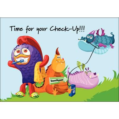 Dental Monsters Personalized Postcards, 6" W x 4-1/4" H, Full Color, 100/Pkg - Dental Monsters Personalized Postcards, 100/Pkg - Dental Monsters, 6" W x 4-1/4" H - Image 1