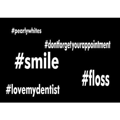 Reminder (DDS) Personalized Postcards, Hashtag Design, 6" W x 4-1/4" H, Full Color, 100/Pkg - Reminder (DDS) Personalized Postcards, 100/Pkg - Hashtag, 6" W X 4-1/4" H - Image 1