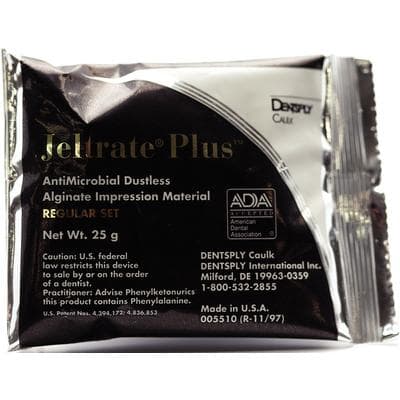 Jeltrate Plus Antimicrobial Dustless Alginate Impression Material, Regular Set, Beige, 144 (25g) Pouches thumbnail 7