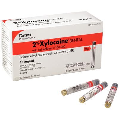 Xylocaine 2% Lidocaine HCl with Epinephrine 1:100,000 Dental Anesthetic Cartridges, 1.7 mL, Red, 50/Box, 20016 thumbnail 15