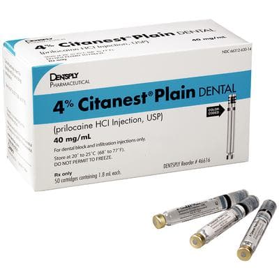 Citanest Plain 4% Prilocaine HCl Dental Anesthetic Cartridges, Without Vasoconstrictor, 1.8 mL, 50/Box, 46616 thumbnail 14