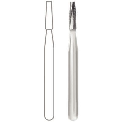 Midwest Operative Carbide Bur #701, FG, Tapered Fissure, Flat End, Crosscut, 6 Flutes, 1.2 mm Diameter, 3.7 mm Length, 100/Bag, 386233 thumbnail 9