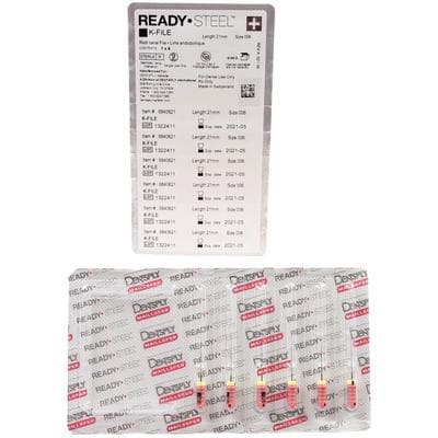 Dentsply Maillefer READYSTEEL K-File, Size #06, 21mm, Sterile, Stainless Steel, 6/Pack, 6840621 thumbnail 9