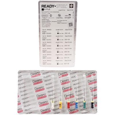 Dentsply Maillefer READYSTEEL K-File, Stainless Steel, Sterile, 21mm, #15-40 Assorted, 6/Pack, 6844023 thumbnail 14