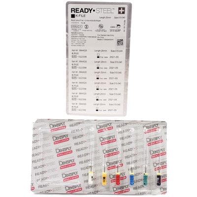 Dentsply Sirona Maillefer READYSTEEL K-File, Stainless Steel, Sterile, 25mm, #15-40 Assorted, 6/Pk, 6844026 thumbnail 15