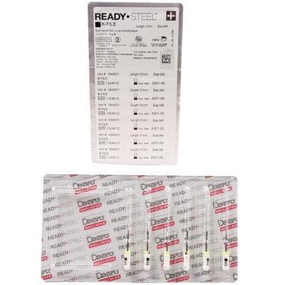 Dentsply Maillefer READYSTEEL K-File, #45, 31mm, White, Sterile, 6/Pack, 6844531 thumbnail 7